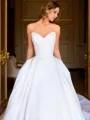 A-line Sweetheart Cathedral Train Stretch Crepe Corset Wedding Dress