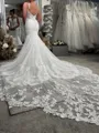 Trumpet/Mermaid Tulle V-neck Sleeveless Cathedral Train Wedding Dress