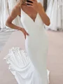 Sheath Spaghetti Straps Appliques Lace Cathedral Train Charmeuse Wedding Dress