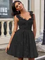 A-line Straps Appliques Lace Short/Mini Tulle Corset Homecoming Dress