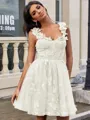 A-line Straps Appliques Lace Short/Mini Tulle Corset Homecoming Dress