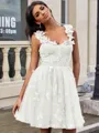 A-line Straps Appliques Lace Short/Mini Tulle Corset Homecoming Dress