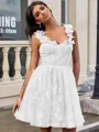 A-line Straps Appliques Lace Short/Mini Tulle Corset Homecoming Dress