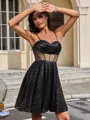 A-line Spaghetti Straps Pleated Short/Mini Corset Homecoming Dress
