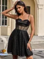 A-line Spaghetti Straps Pleated Short/Mini Corset Homecoming Dress