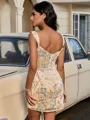Sheath Off-the-Shoulder Sequin Short/Mini Corset Homecoming Dress