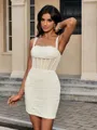 Sheath Off-the-Shoulder Pleated Short/Mini Corset Homecoming Dress