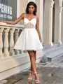 A-line V-neck Short/Mini Tulle Corset Homecoming Dress
