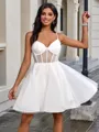 A-line V-neck Short/Mini Tulle Corset Homecoming Dress