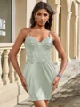 Sheath V-neck Appliques Lace Short/Mini Corset Homecoming Dress