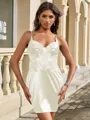 Sheath V-neck Appliques Lace Short/Mini Corset Homecoming Dress