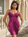 Sheath V-neck Appliques Lace Short/Mini Corset Homecoming Dress
