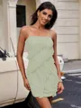 Sheath Spaghetti Straps Ruffles Short/Mini Chiffon Homecoming Dress