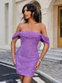 Sheath Off-the-Shoulder Stunning Short/Mini Homecoming Dress