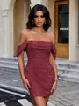 Sheath Off-the-Shoulder Stunning Short/Mini Homecoming Dress