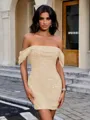 Sheath Off-the-Shoulder Stunning Short/Mini Homecoming Dress