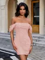 Sheath Off-the-Shoulder Stunning Short/Mini Homecoming Dress