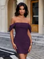 Sheath Off-the-Shoulder Stunning Short/Mini Homecoming Dress
