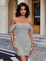 Sheath Off-the-Shoulder Stunning Short/Mini Homecoming Dress