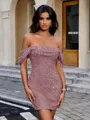Sheath Off-the-Shoulder Stunning Short/Mini Homecoming Dress