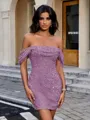 Sheath Off-the-Shoulder Stunning Short/Mini Homecoming Dress