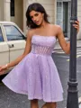 A-line Straight Gorgeous Short/Mini Corset Homecoming Dress