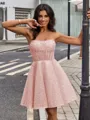 A-line Straight Gorgeous Short/Mini Corset Homecoming Dress