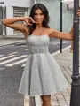 A-line Straight Gorgeous Short/Mini Corset Homecoming Dress