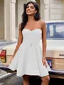 A-line Sweetheart Sash/Ribbon/Belt Short/Mini Stretch Crepe Homecoming Dress