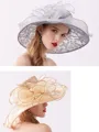 Ladies' Glamourous Organza Silk Flower Adjustable Kentucky Derby Hats/Tea Party Hats