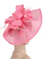 Ladies' Glamourous Flax With Feather Tea Party Hats
