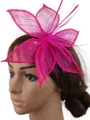 Ladies' Gorgeous Flax With Feather Tea Party Hats