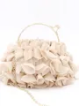 Pretty Satin With Ruffles Evening/Party Handbags
