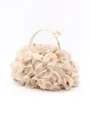 Pretty Satin With Ruffles Evening/Party Handbags