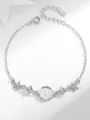 Elegant Silver With Rhinestone Bracelets