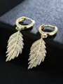 Beautiful Metal With Leaf Earrings