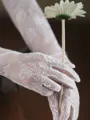 Delicate Lace Opera Length Wedding Gloves