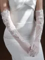 Stunning Tulle With Lace Opera Length Wedding Gloves