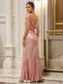 Sheath/Column Sequins Ruched Scoop Short Sleeves Floor-Length Bridesmaid Dresses
