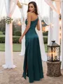 Sheath/Column Silk Like Satin Ruched One-Shoulder Sleeveless Floor-Length Bridesmaid Dresses