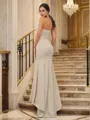 Trumpet/Mermaid Stretch Crepe Ruffles Strapless Sleeveless Sweep Train Bridesmaid Dresses