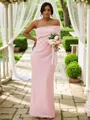 Sheath/Column Stretch Crepe Ruched One-Shoulder Sleeveless Floor-Length Bridesmaid Dresses