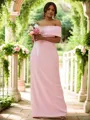 Sheath/Column Stretch Crepe Ruched One-Shoulder Sleeveless Floor-Length Bridesmaid Dresses