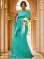 Sheath/Column Satin Ruched One-Shoulder Sleeveless Sweep Train Bridesmaid Dresses