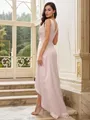 A-Line/Princess Charmeuse Ruched V-neck Sleeveless Sweep Train Bridesmaid Dresses