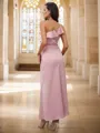 Sheath/Column Charmeuse Ruffles One-Shoulder Sleeveless Ankle-Length Bridesmaid Dresses