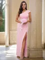 Sheath/Column Jersey Ruched One-Shoulder Sleeveless Floor-Length Bridesmaid Dresses