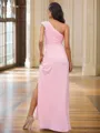 Sheath/Column Jersey Ruched One-Shoulder Sleeveless Floor-Length Bridesmaid Dresses