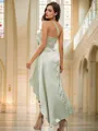 A-Line/Princess Silk like Satin Ruched One-Shoulder Sleeveless Tea-Length Bridesmaid Dresses