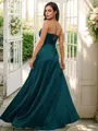 A-Line/Princess Silk Like Satin Ruched V-neck Sleeveless Floor-Length Bridesmaid Dresses